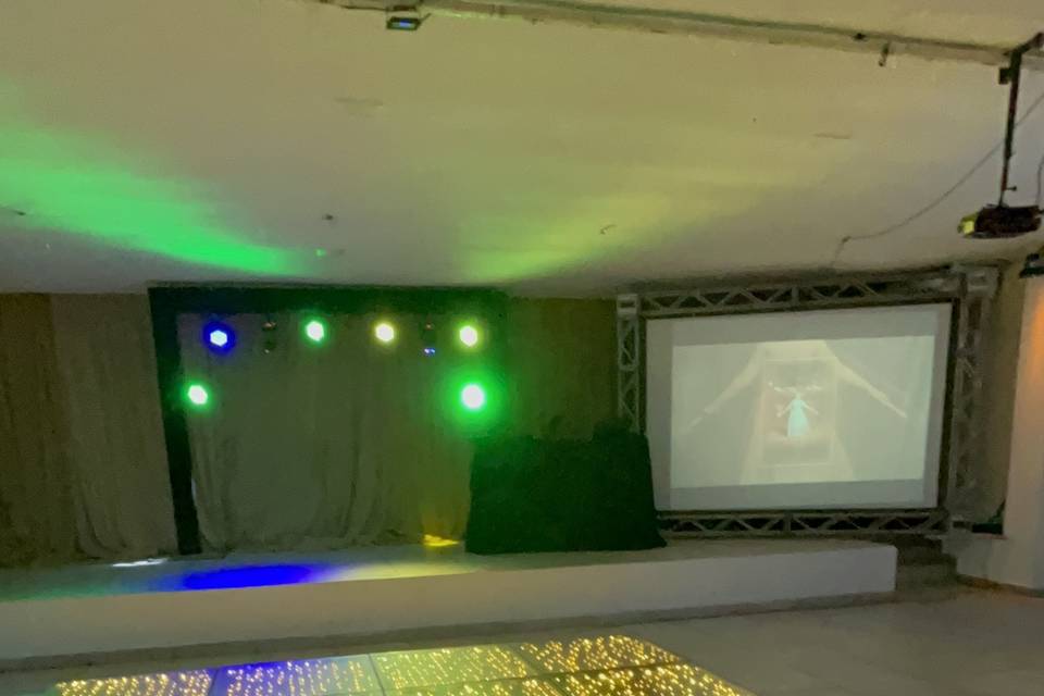 Dj tela de projeção e pista Pa