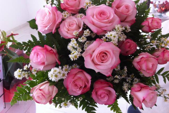 Rosas cor de rosa.