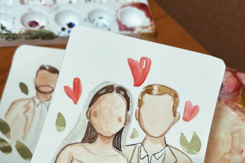 Pintura ao vivo em aquarela