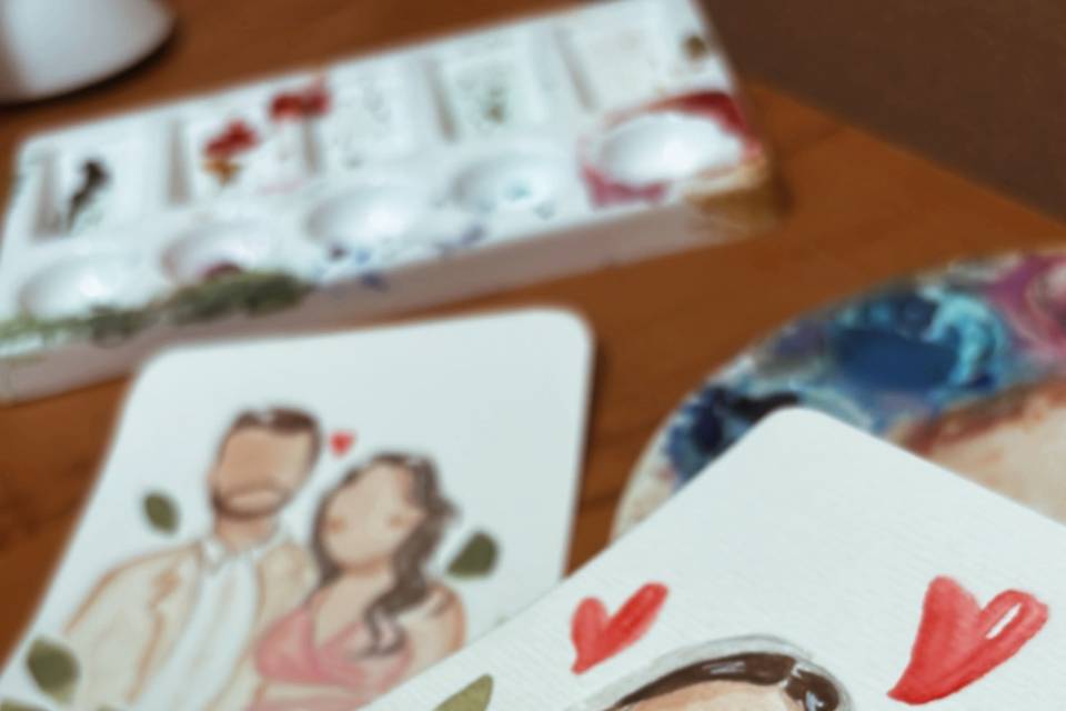 Pintura ao vivo em aquarela