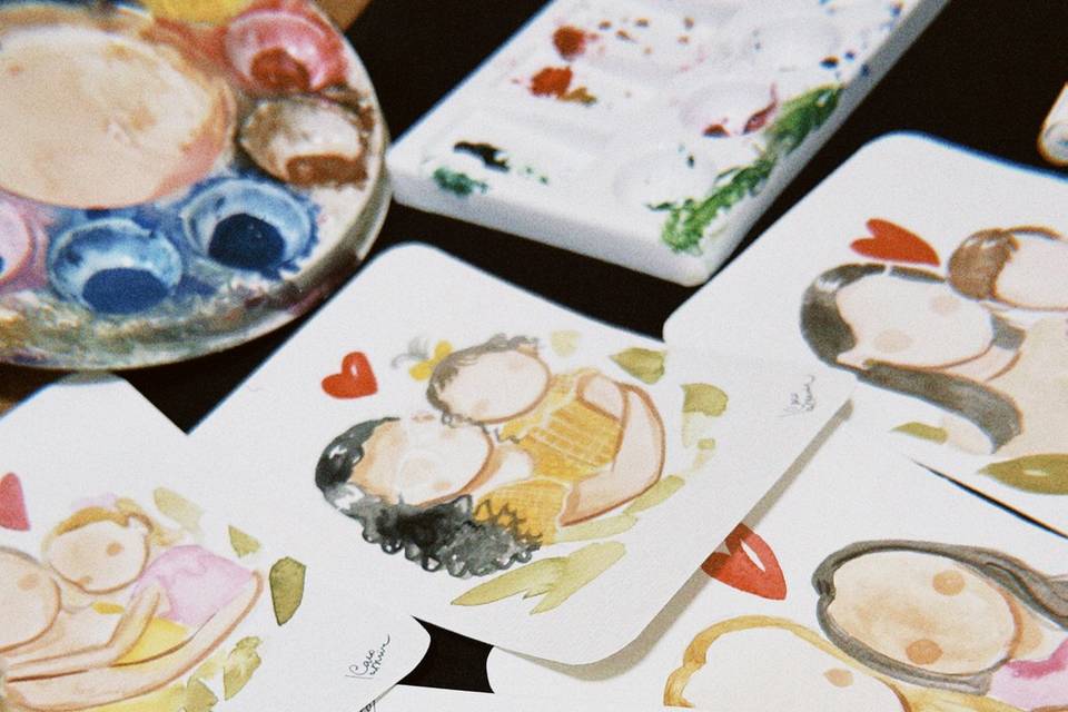Pintura ao vivo em aquarela