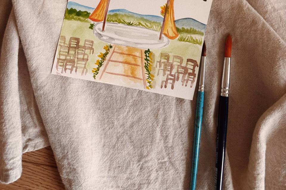Save the Date - em aquarela
