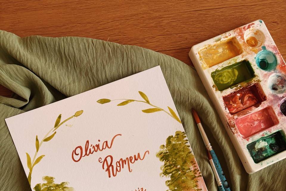 Save the Date - em aquarela