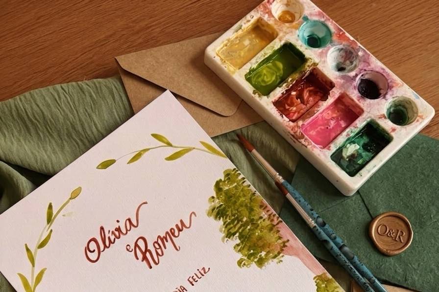 Save the Date - em aquarela