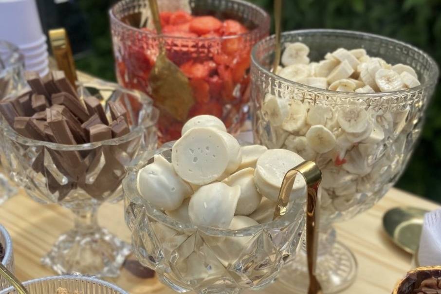Variedade de toppings