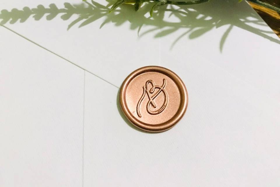 Lacre - Letra B (rose gold)