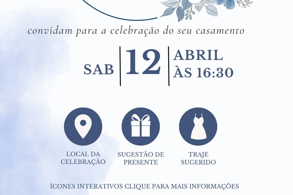 Que tal convite em tons azul