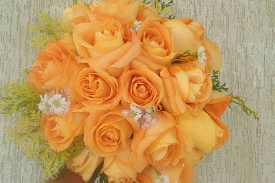 Bouquet  de rosas laranjas