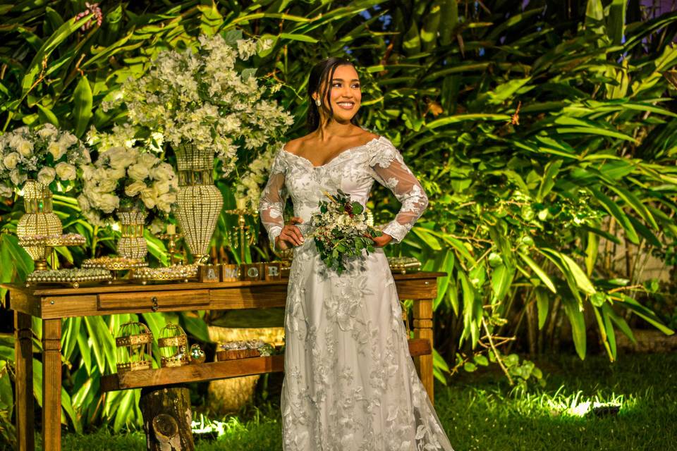 Casamento Branco e Verde Oliva