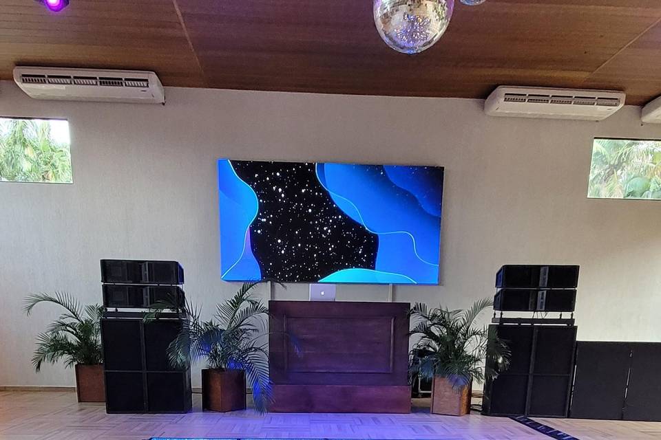 Pista , palco e banda