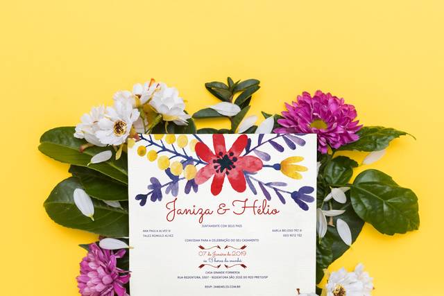 Convite - casamento boho campo