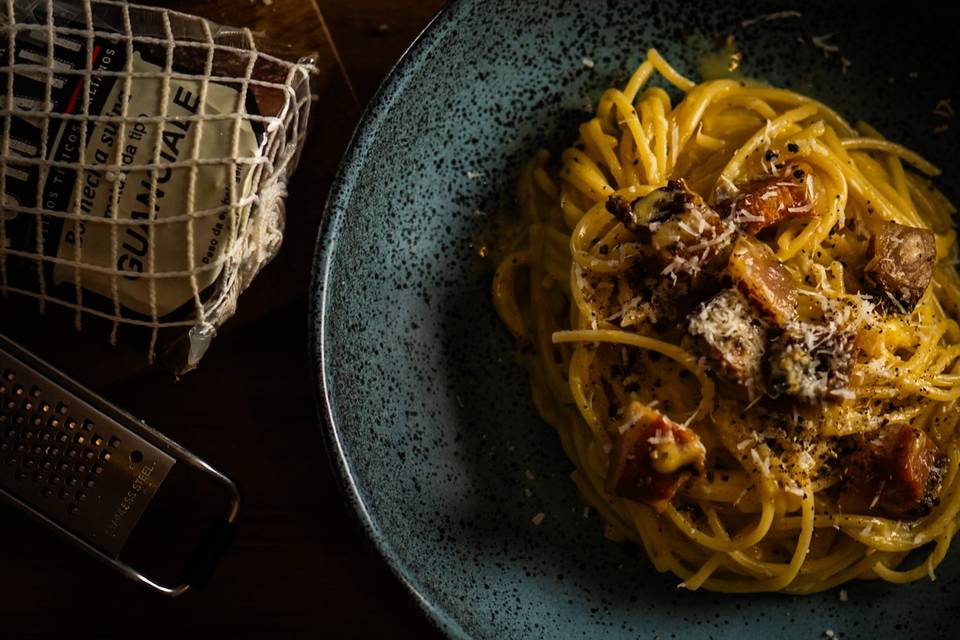Carbonara com Guanciale e Peco