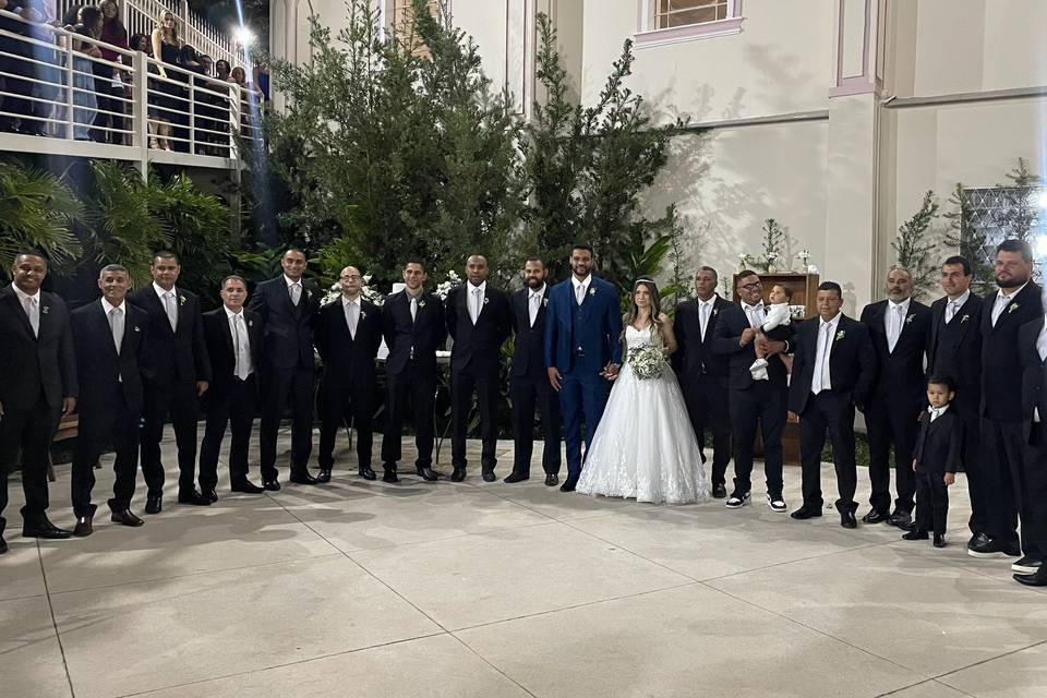 Padrinhos e noivo