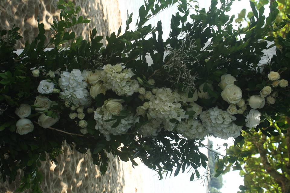 Detalhe do arco de flores