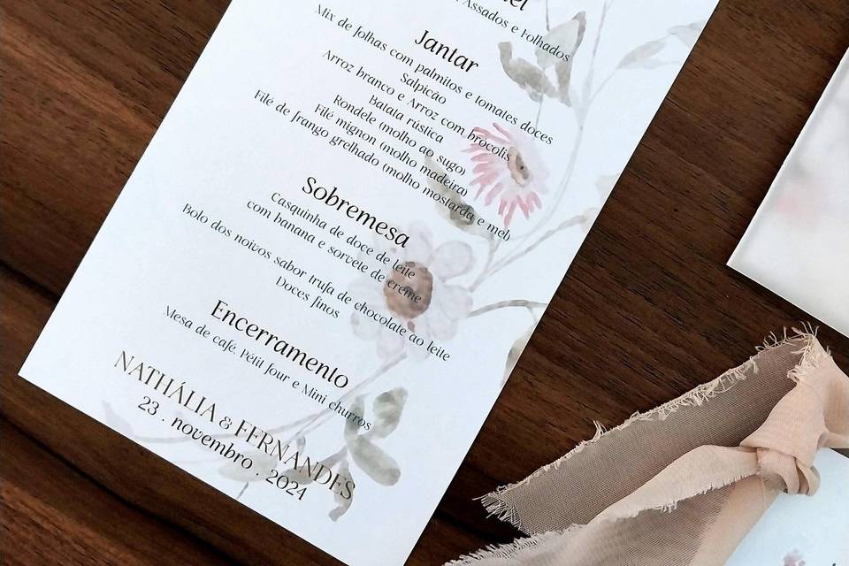 Menu Floral Delicado