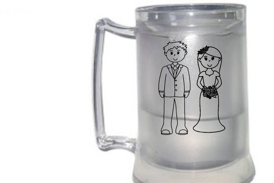 Caneca com gel para casamento