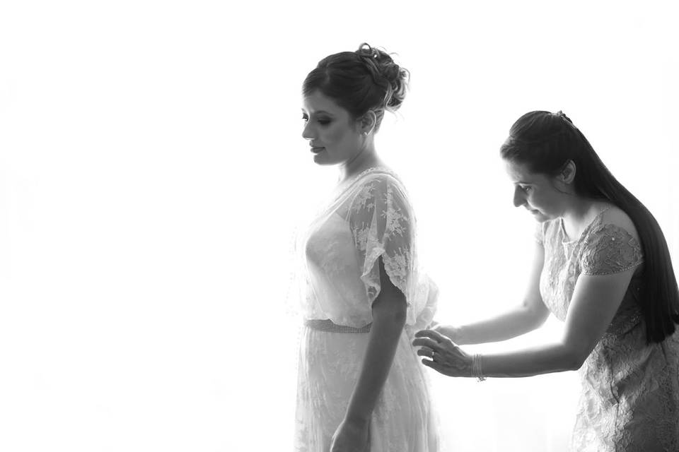 Bride getting ready