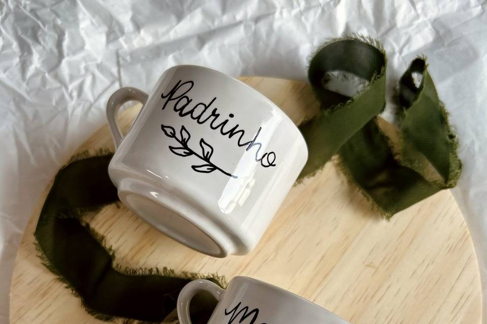 Xícaras personalizadas padrinh