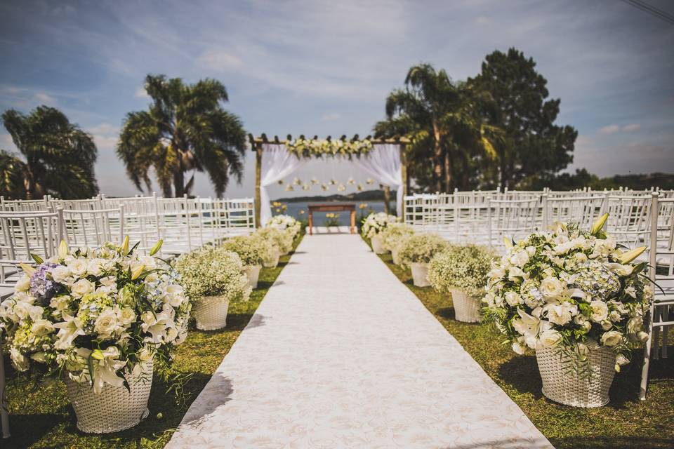 Decoração azul e branco