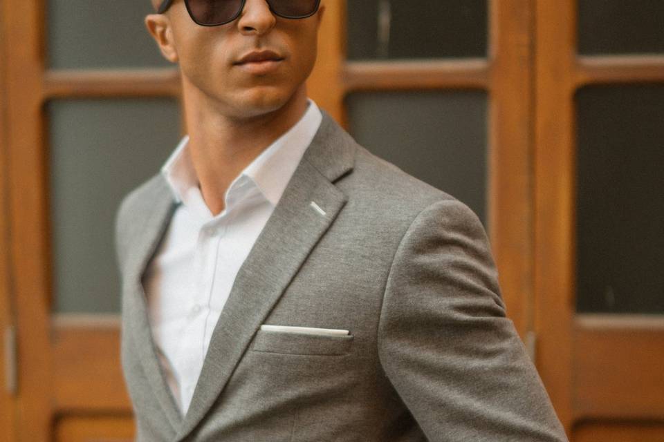 Costume masculino slim chumbo