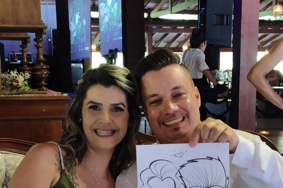 Caricatura ao vivo no evento