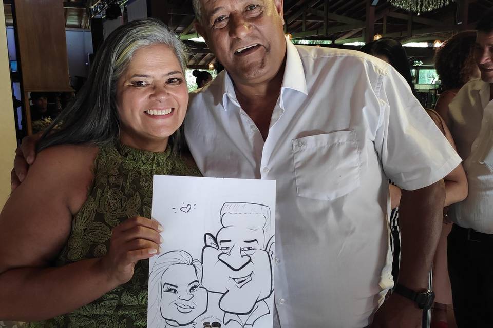 Caricatura ao vivo casamento