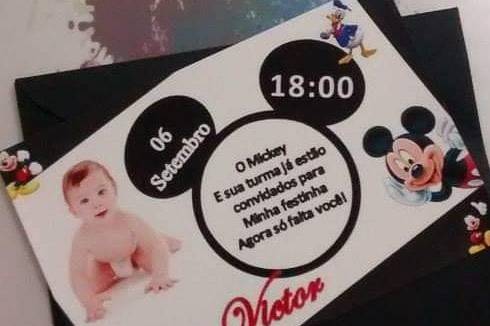 Convite em papel fotofrafico