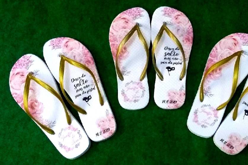 Floral : Rosa com dourado