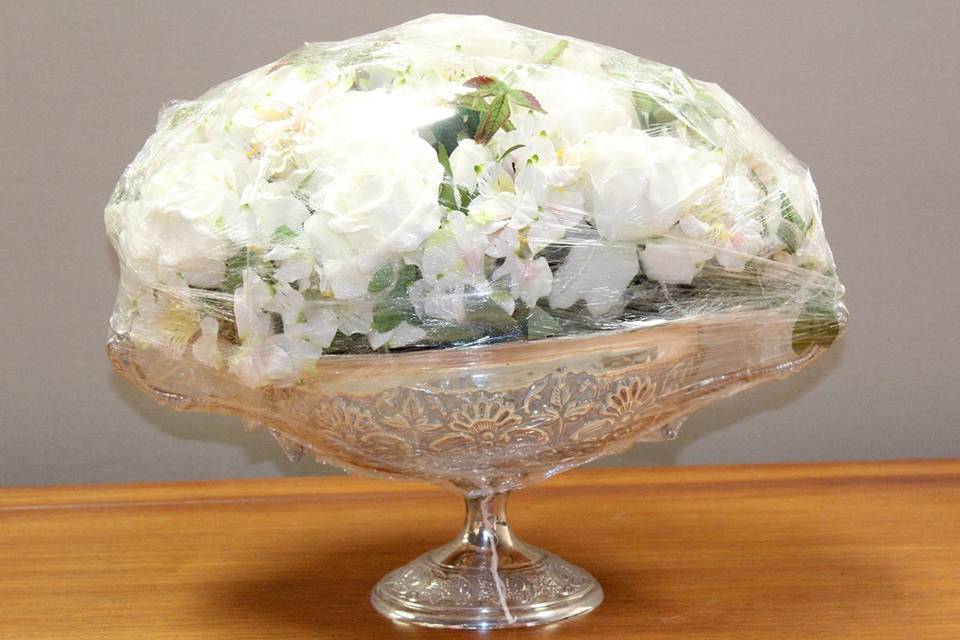 Vaso oval com flores