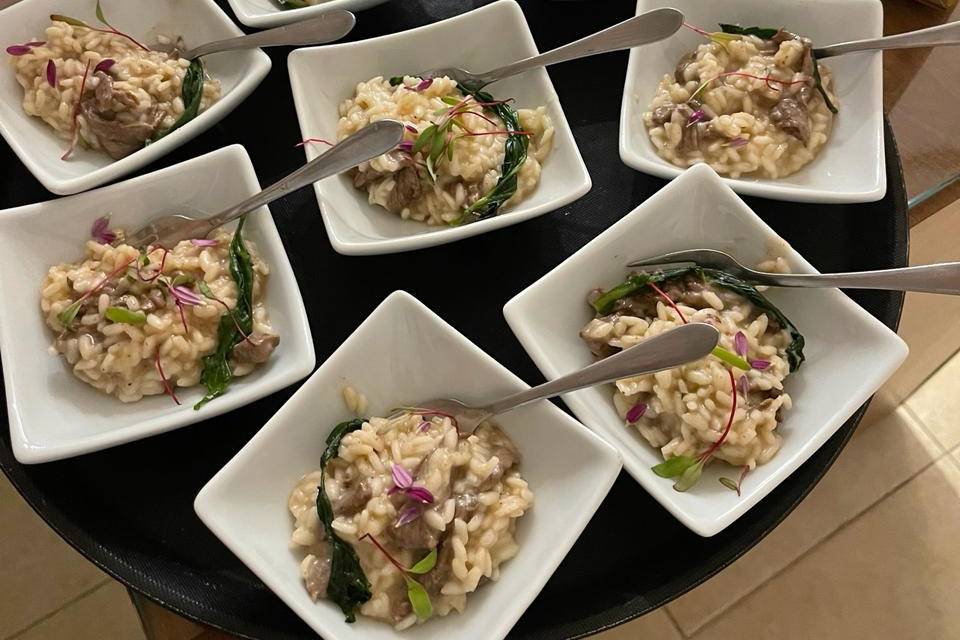 Risoto de gorgonzola com filé