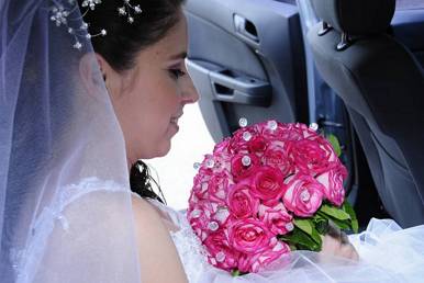 A noiva no carro