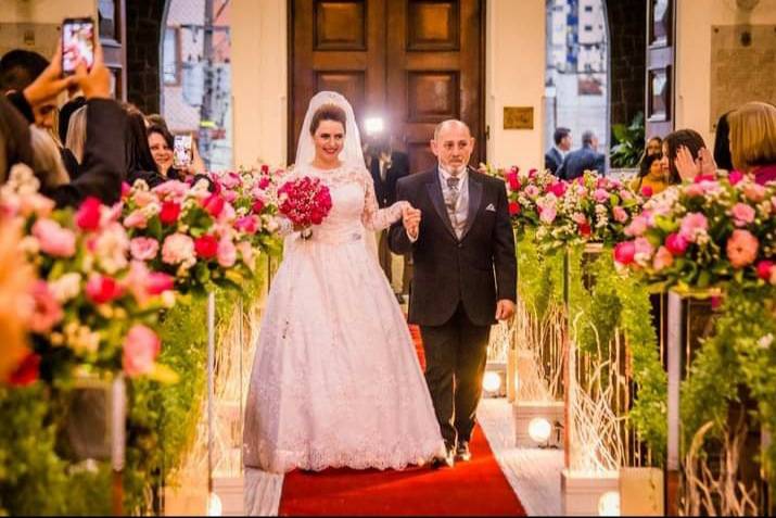 Noiva Jéssica e seu pai