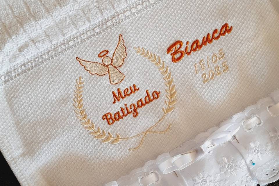 Toalha para batizado com barra