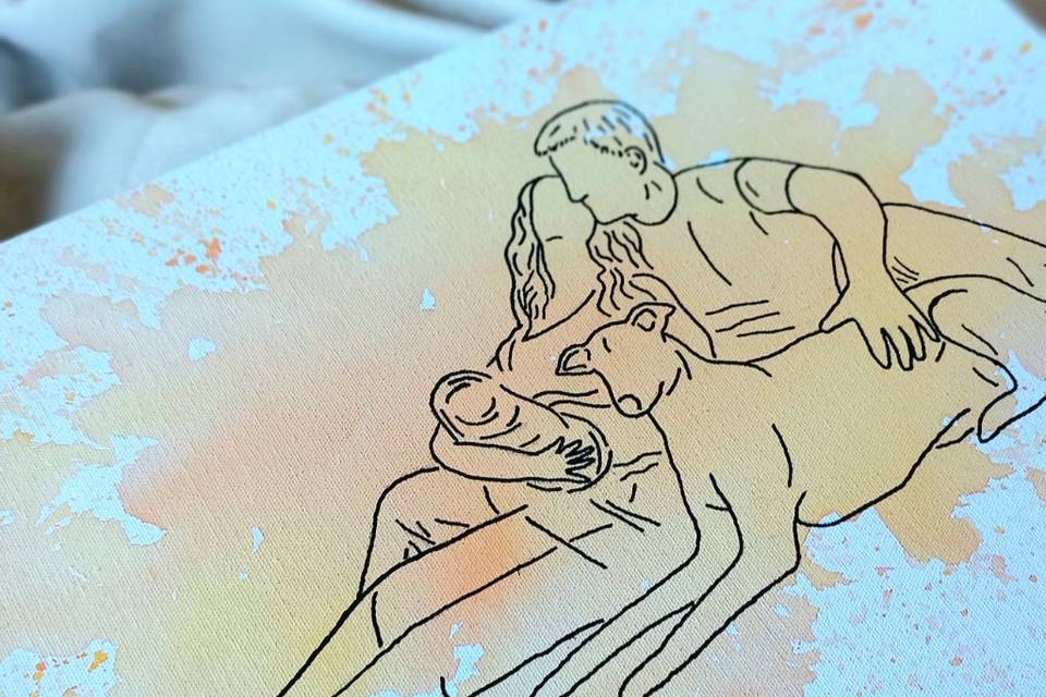 Quadro silhueta casal