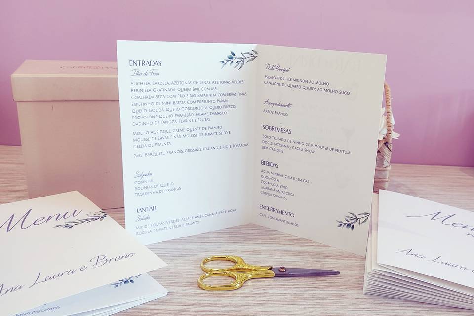 Menu casamento