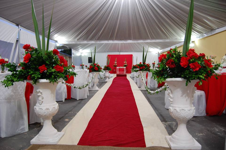 Decoracao Vermelho e Branco