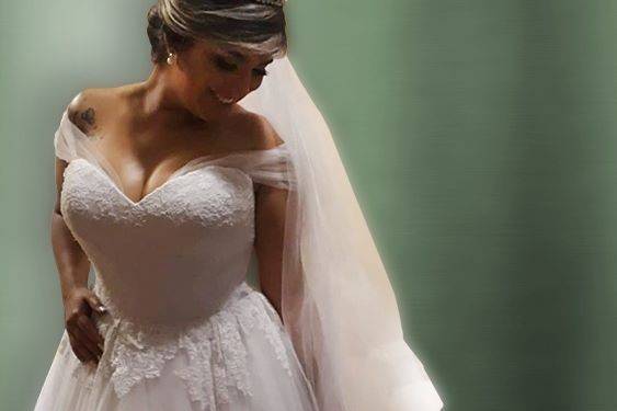 Vestido de Noiva renda e tule
