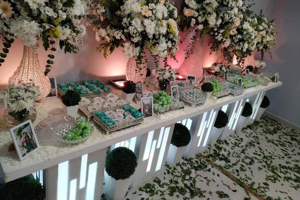 Mesa de doces verde