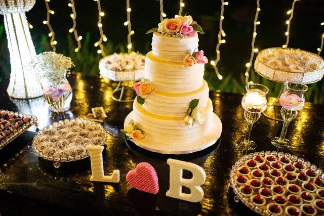 Mesa de bolo para casamento