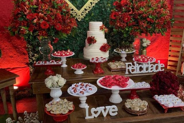 Mesa de bolo para casamento