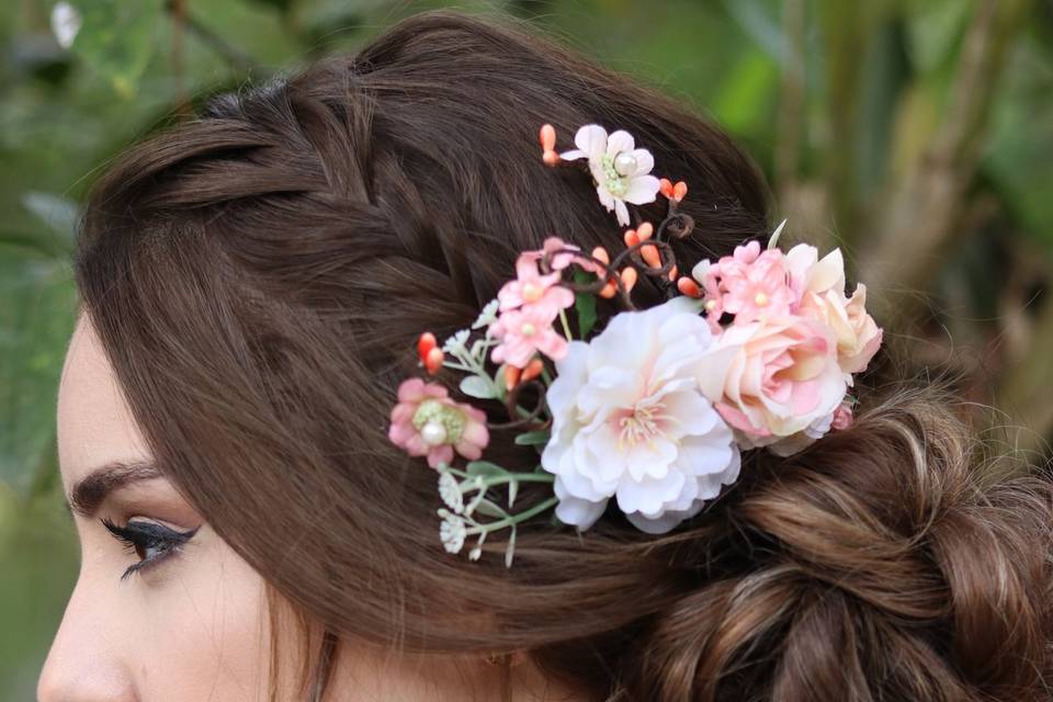 Pente de Cabelo Flores Beleza