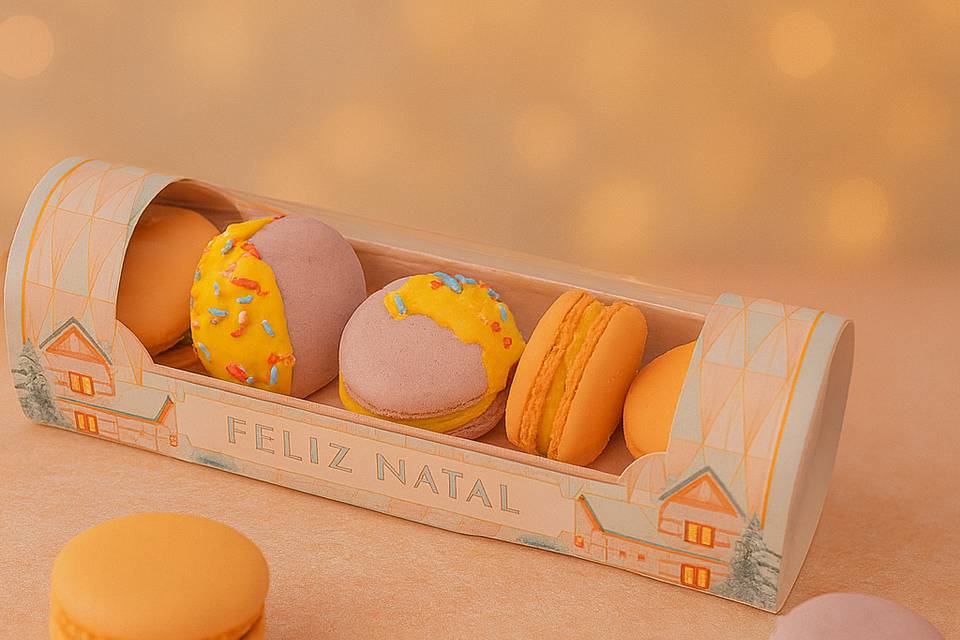 Candy macarons na caixa