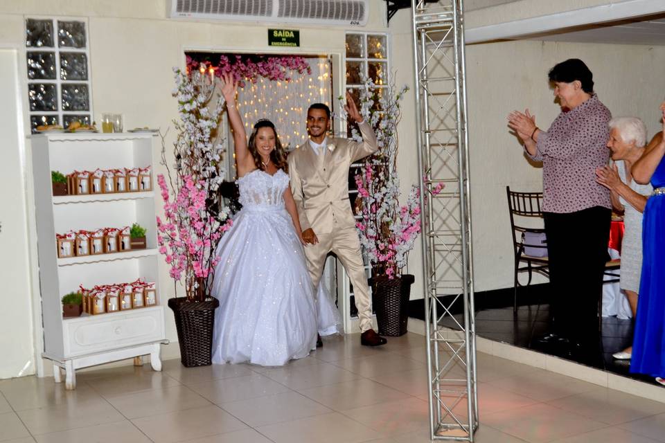 A entrada na festa
