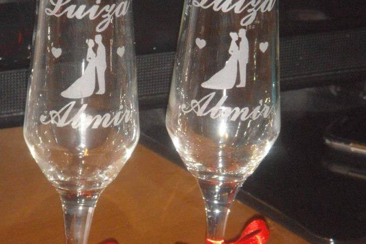 Taça champagne personalizada