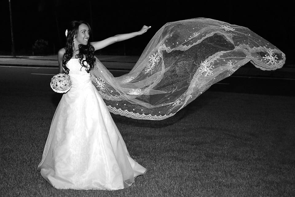 Fotos com o vestido de noiva