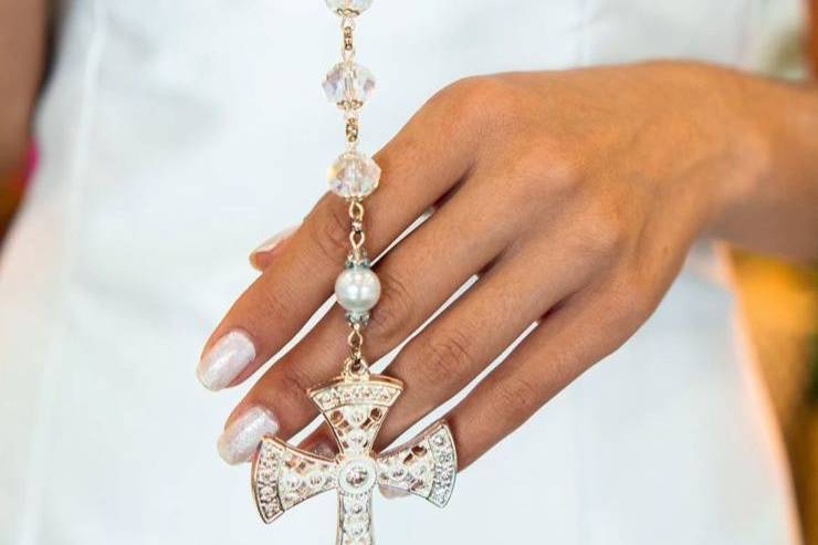 Dezena terço em cristal