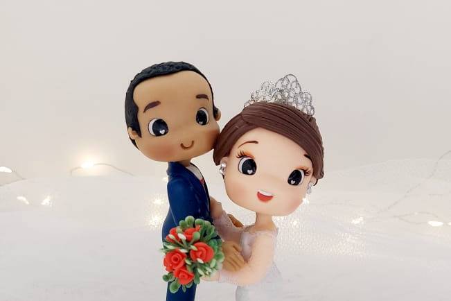 Topo casal fofinho com tiara