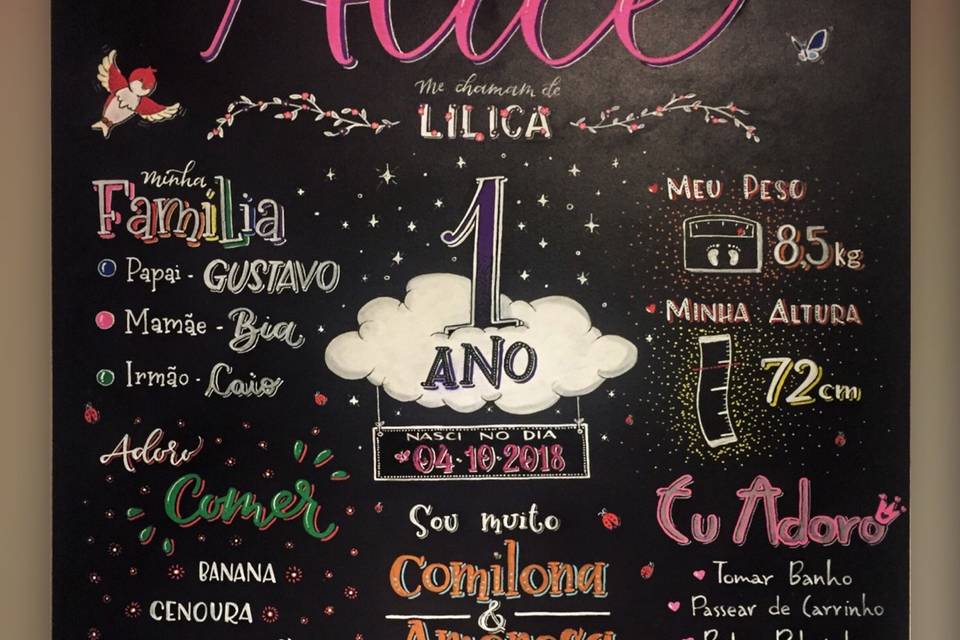 Placa de Aniversário 1 ano