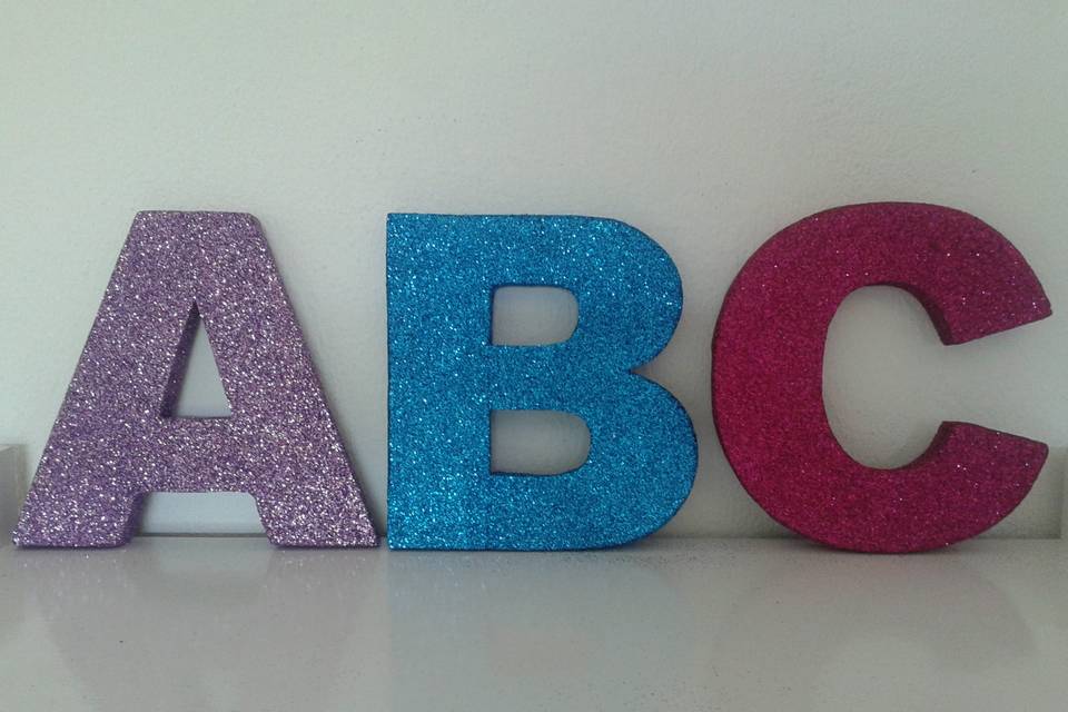 Letras com glitter