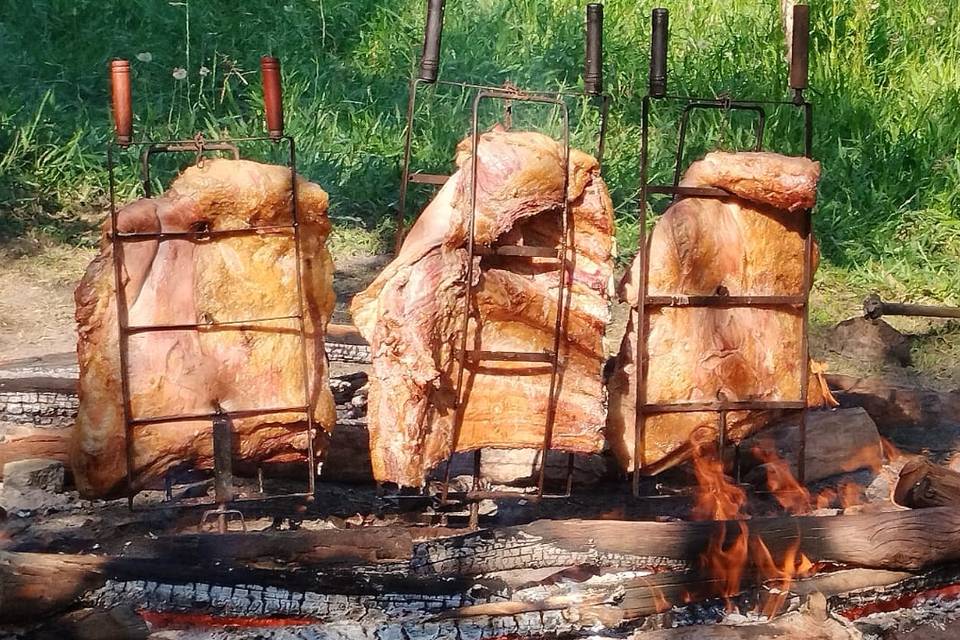 Espaço para churrasco de chão